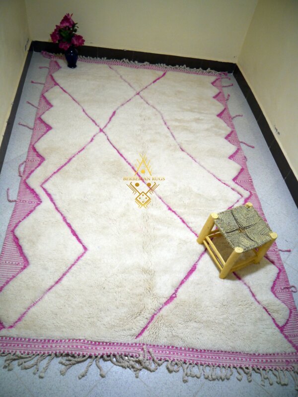 berber pink white rug