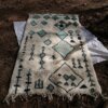 ivory green moroccan rug