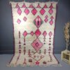 ivory pink moroccan rug