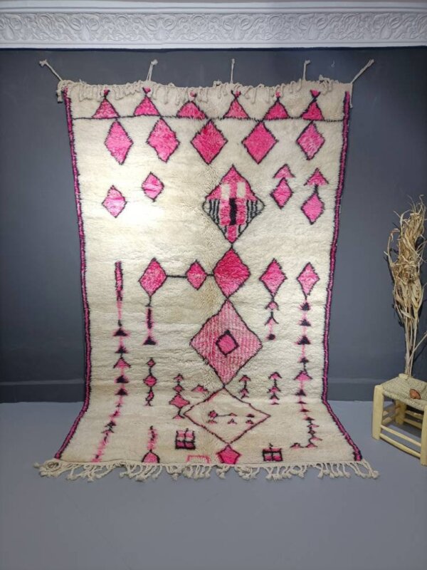 ivory pink moroccan rug