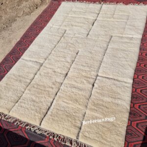 Alternative view of Moroccan rug ivory