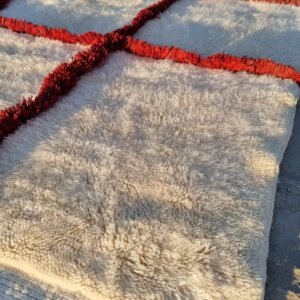 Alternative view of Moroccan rug ivory red