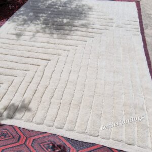 Alternative view of Moroccan rug ivory