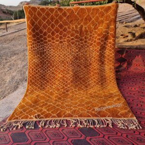Moroccan rug orange, handmade rug, Genuine Sheep wool, 8x10 moroccan rug