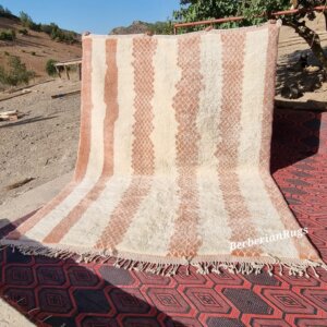 beni ourain rug, ivory and pink rug