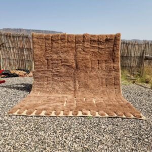 Brown area rug, Moroccan rug brown, striped pattern rug