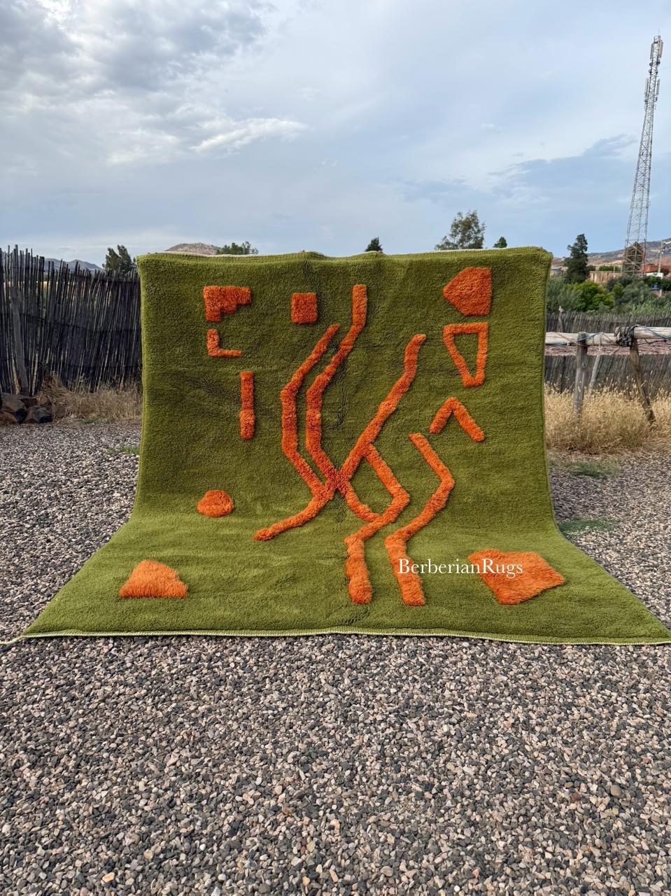 Moroccan Berber Green Rug : 8x10 feet