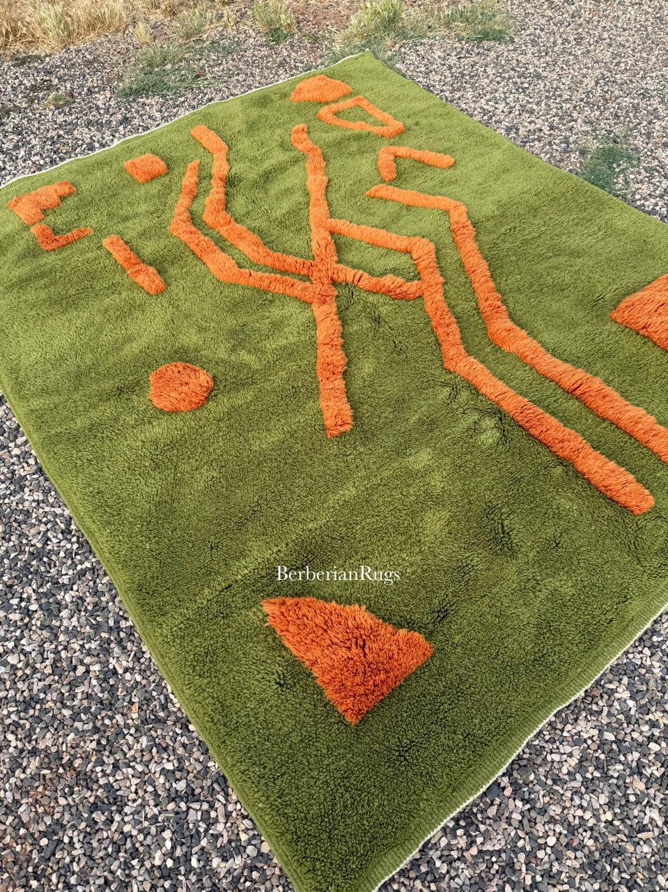 Moroccan Berber Green Rug : 8x10 feet - Image 5