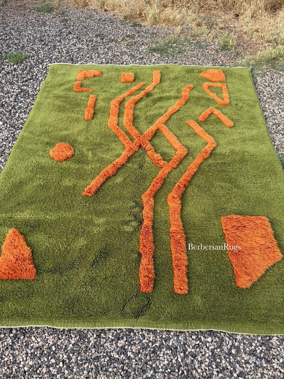 Moroccan Berber Green Rug : 8x10 feet - Image 7