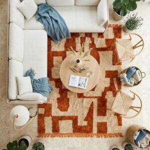 Alternative view of Moroccan rug Rust orange