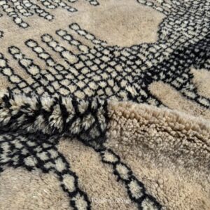 Alternative view of Taupe & black moroccan rug