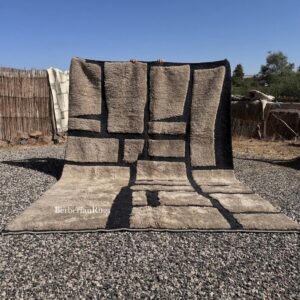 Taupe Moroccan black rug