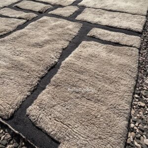 Alternative view of Taupe Moroccan black rug
