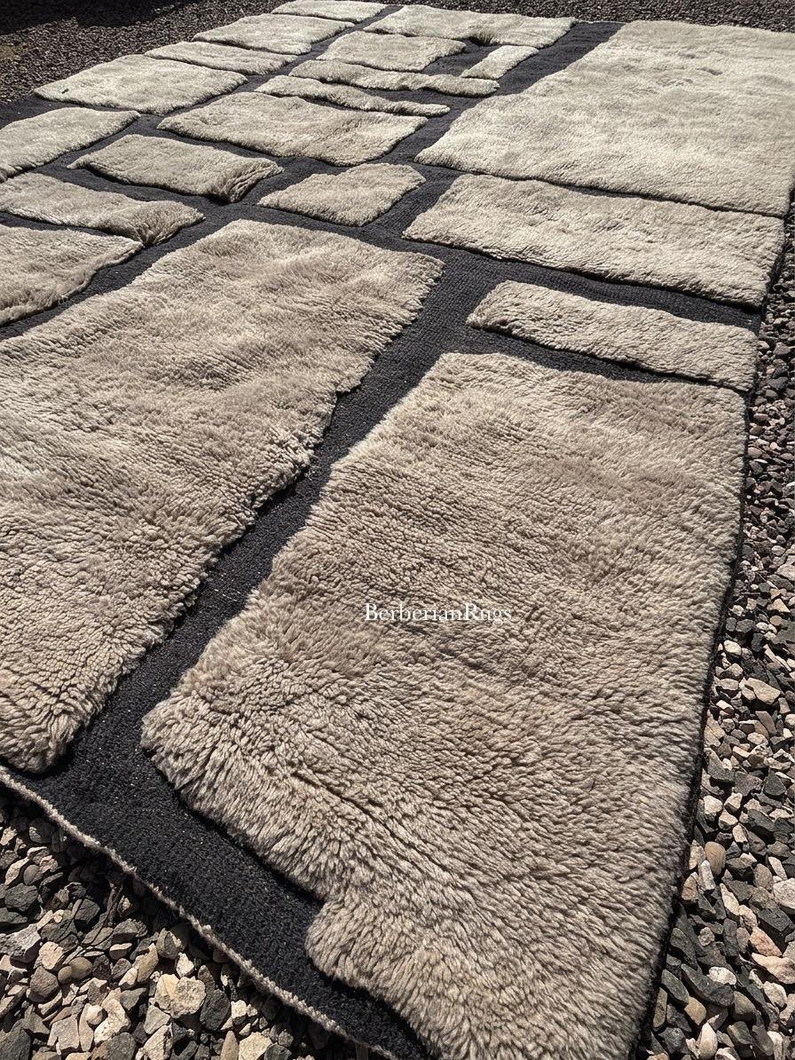 Taupe Moroccan black rug - Image 2