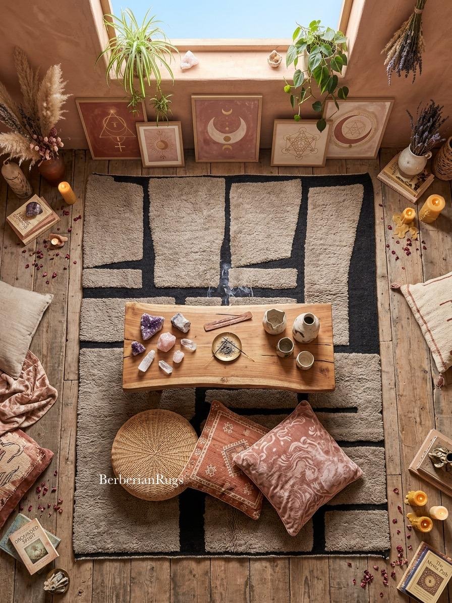 Taupe Moroccan black rug - Image 3