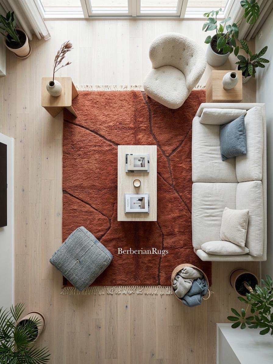 Moroccan rug Rust orange - Image 9