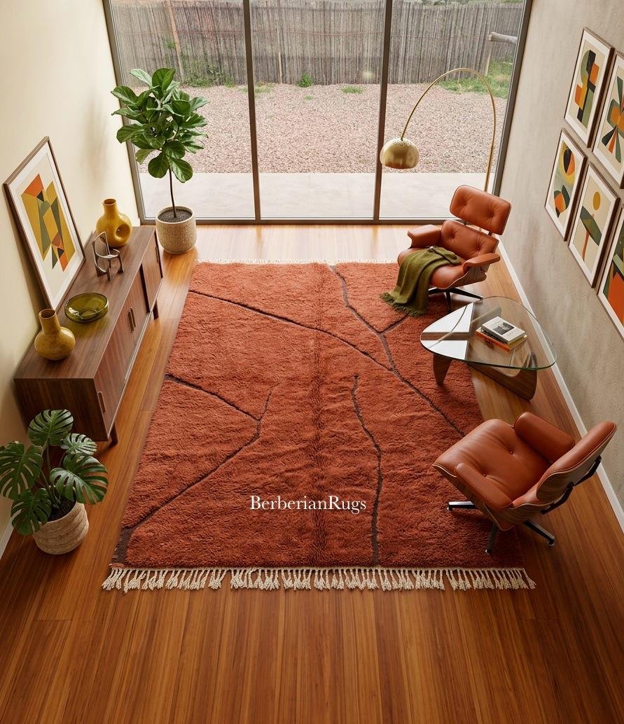 Moroccan rug Rust orange - Image 6