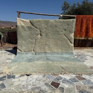 Handmade Blue Beni Mrirt Rug : 9x12 Feet