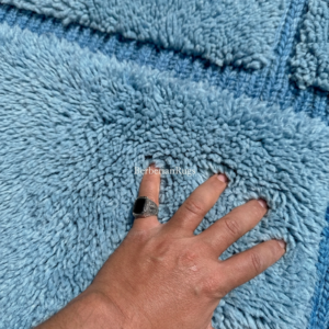 Alternative view of Modern Morocco blue, blue beni ourain rug