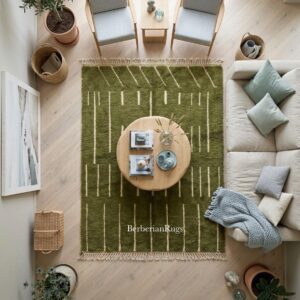 Alternative view of Moroccan rug Green