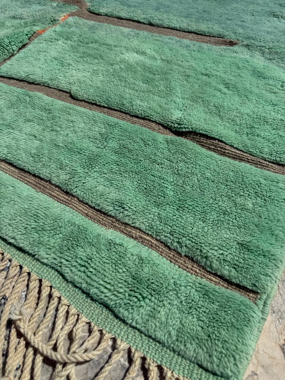 Moroccan Rug Green : 7.2 x 10.3 feet - Image 5