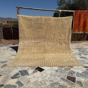 Beige Striped Rug : 8 x 9 Feet