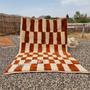 Rust orange Moroccan rug