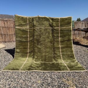 Moroccan Rug Green : 7.4 x 8.3 Feet