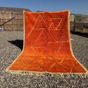 Moroccan Rug Orange : 5.5 x 8.5 Feet