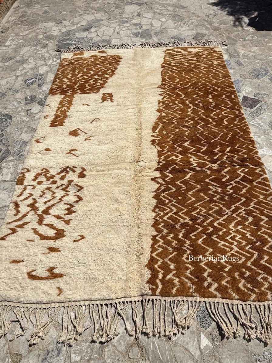 Moroccan rug Brown ivory - Image 3