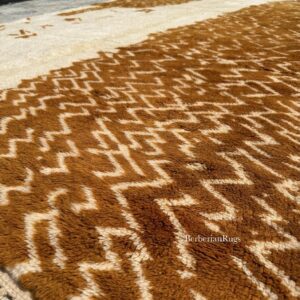 Alternative view of Moroccan rug Brown ivory