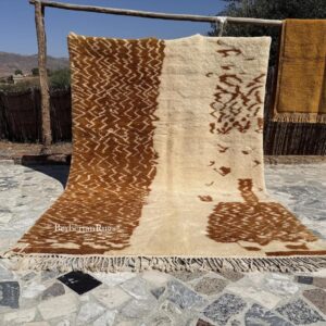 Moroccan rug Brown ivory