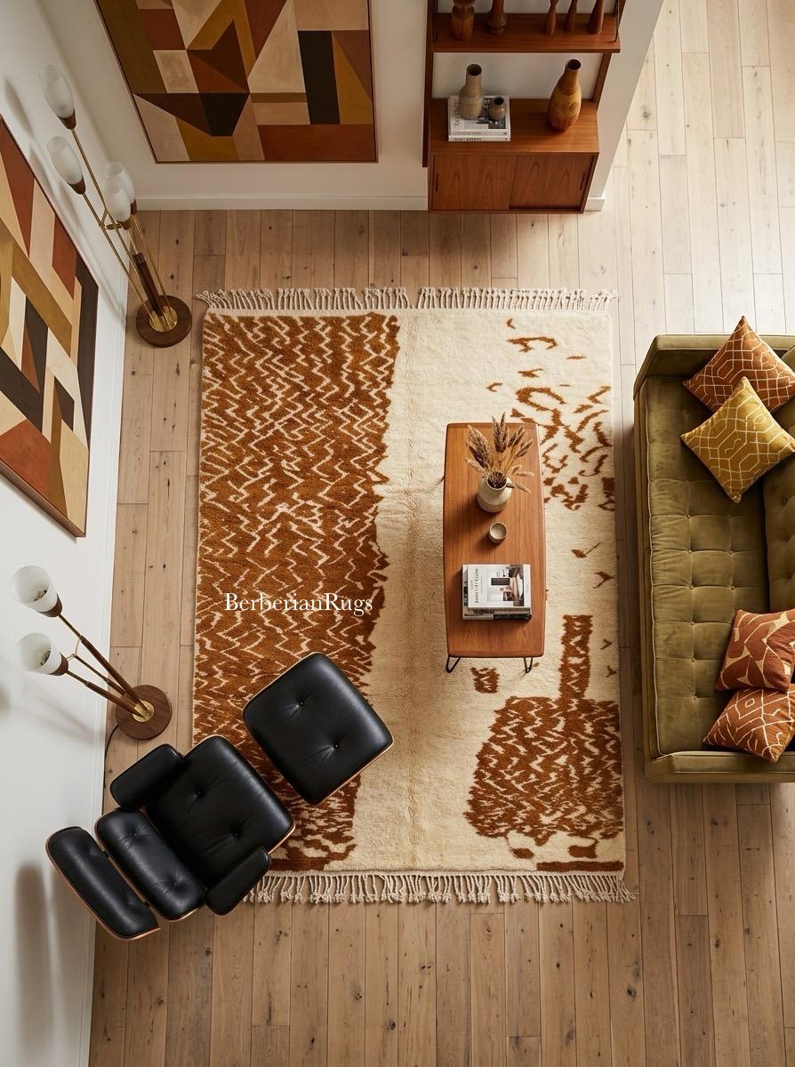 Moroccan rug Brown ivory - Image 9