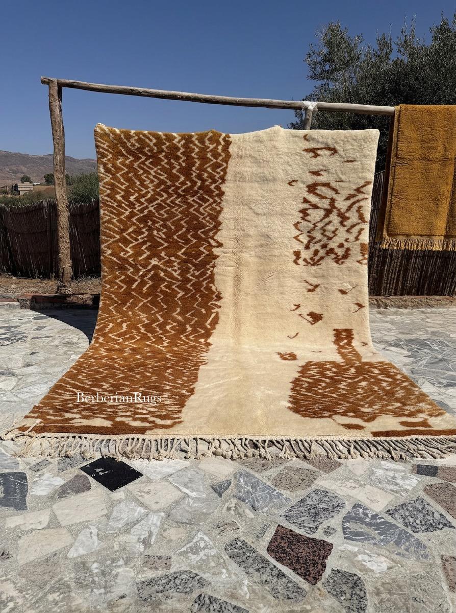 Moroccan rug Brown ivory