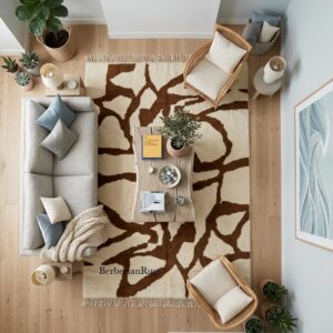 Alternative view of Moroccan rug ivory brown