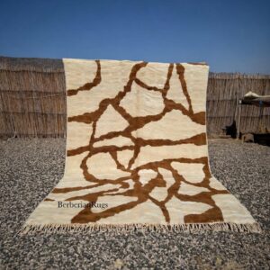 Moroccan rug ivory brown
