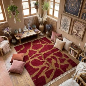 Alternative view of Moroccan rug red