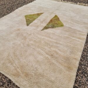 Alternative view of Solid beige Moroccan Rug : 8.1 x 11.5 Feet