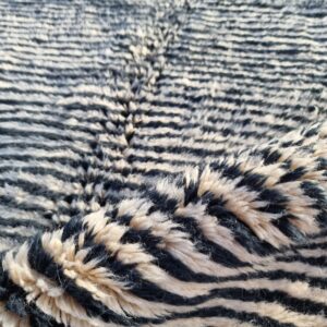 Alternative view of Moroccan rug black ivory
