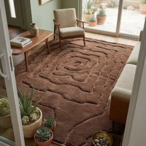 Alternative view of Moroccan Berber Brown Rug : 6.5 x 9.8 FT